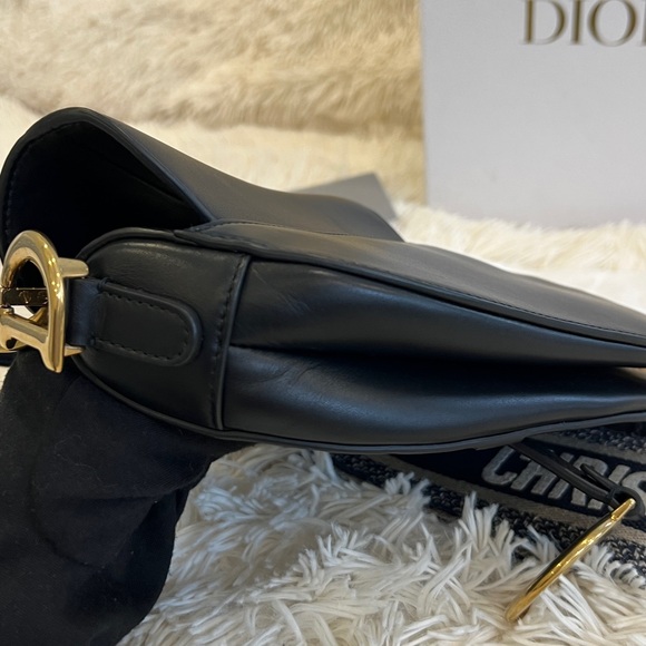 Authentic Christian Dior Mini Saddle bag in Black Calfskin Leather - Picture 13 of 14